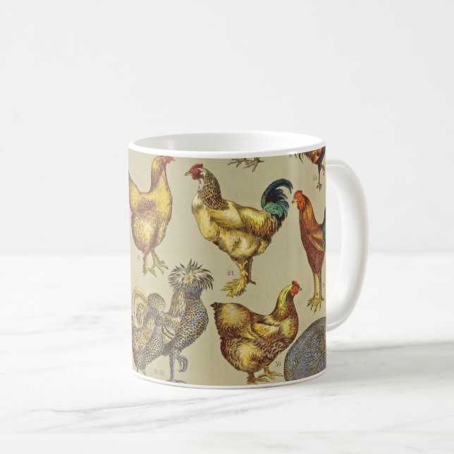 Rooster-Hühnerfarm Landtier Kaffeetasse (VorderseiteRechts)