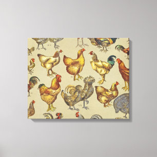 Rooster-Hühnerfarm Landtier Leinwanddruck