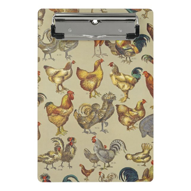 Rooster-Hühnerfarm Landtier Mini Klemmbrett (Vorderseite)