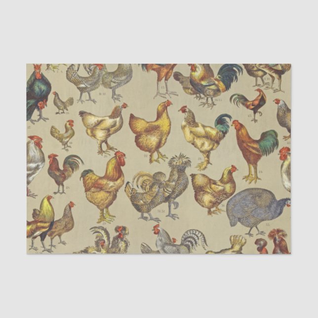 Rooster-Hühnerfarm Landtier Seidenpapier (Vorderseite)