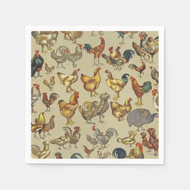 Rooster-Hühnerfarm Landtier Serviette (Vorderseite)