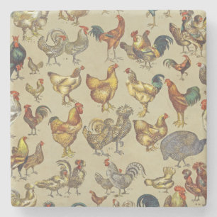 Rooster-Hühnerfarm Landtier Steinuntersetzer