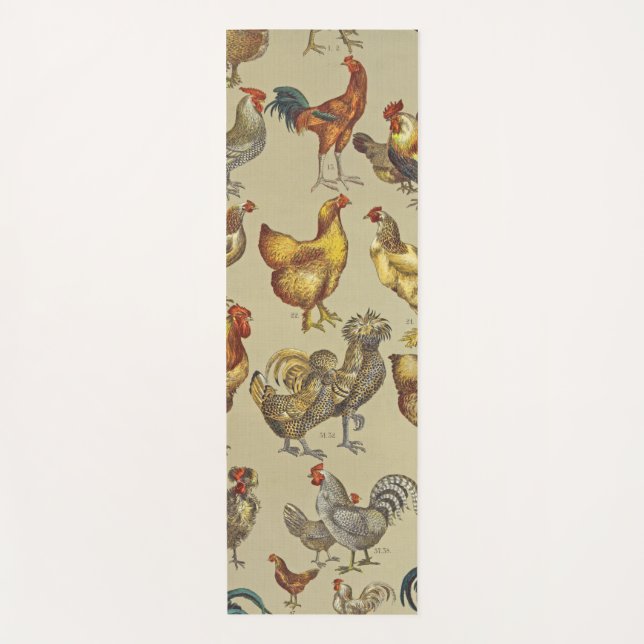 Rooster-Hühnerfarm Landtier Yogamatte (Vorderseite)