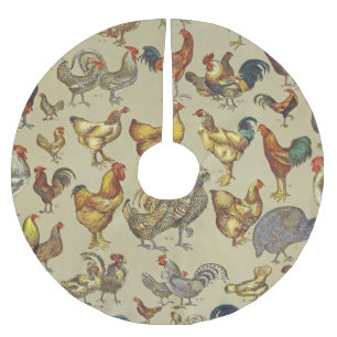Rooster-Hühnerfarm Tiergeflügel Land Polyester Weihnachtsbaumdecke