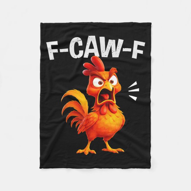 Rooster Humor Saying Funny F-caw-f Chicken Quote M Fleecedecke (Vorderseite)