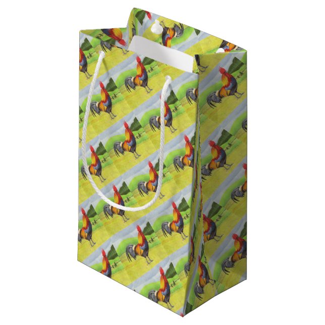 Rooster Kleine Geschenktüte (Vorderseite Schrägansicht)