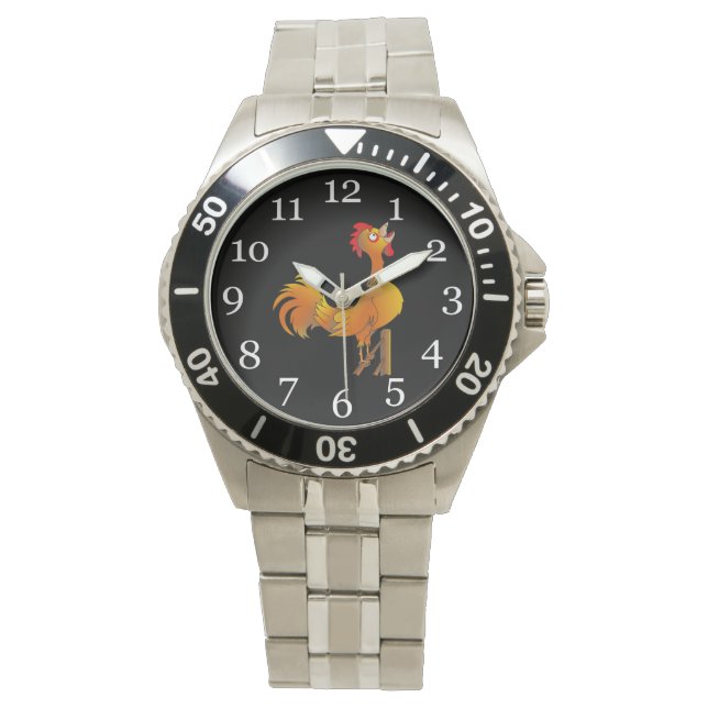 Rooster-Krähen Armbanduhr (Vorderseite)
