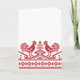 Rooster-Kreuzstich Feiertagskarte