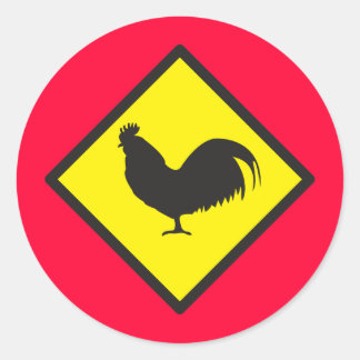 ROOSTER Kreuzung Runder Aufkleber