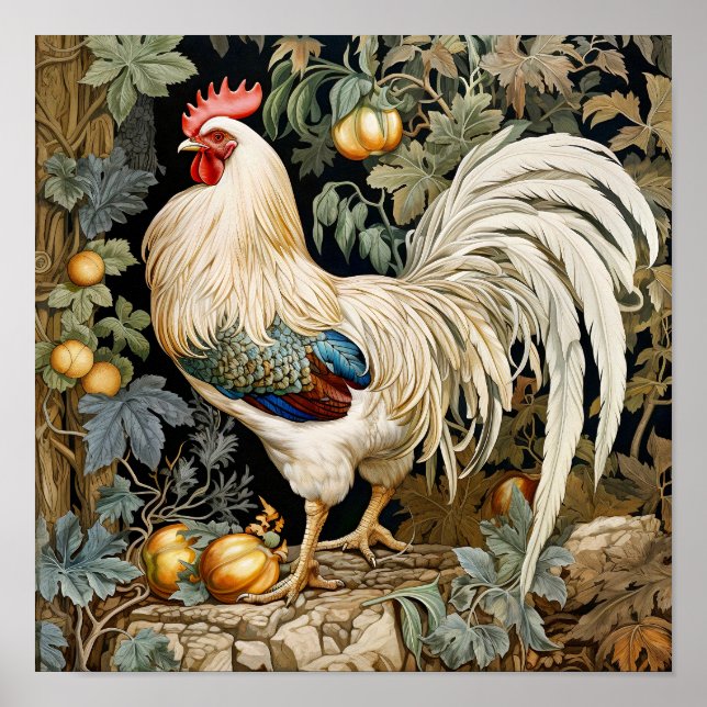Rooster-Malerei Poster (Vorne)