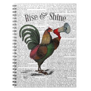 Rooster mit Loudhailer 2 Notizblock
