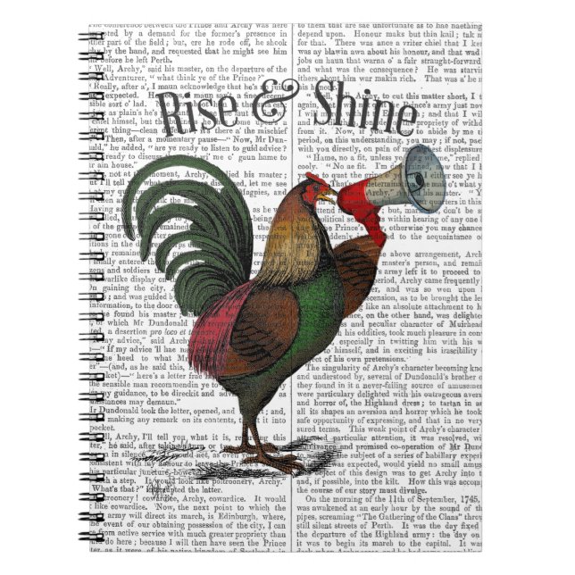 Rooster mit Loudhailer 2 Notizblock (Vorderseite)