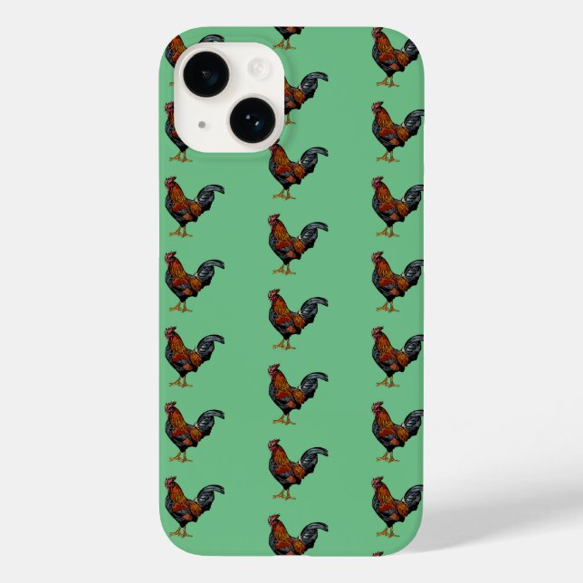 Rooster-Muster - Case Mate Barely There Apple iPh (Rückseite)