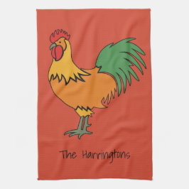 Rooster nom personnalisé et couleur serviette de c
