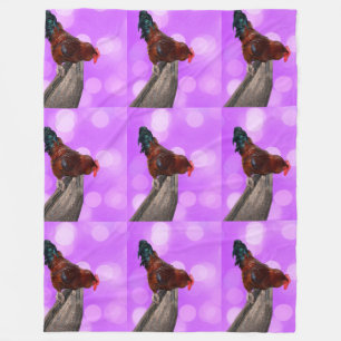 Rooster Nosy Parker, rosa, große Fleecebanke Fleecedecke