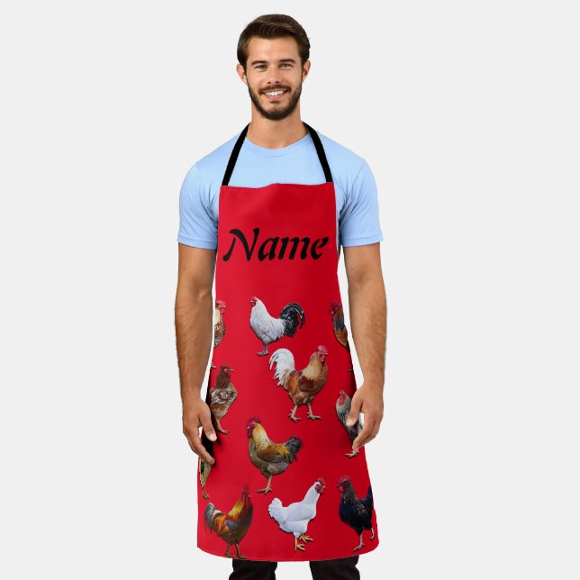 Rooster personalisiert die Schürze für Farbhühner  (Getragen)