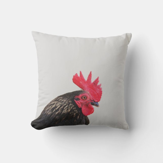 Rooster Portrait Kissen (Vorderseite)
