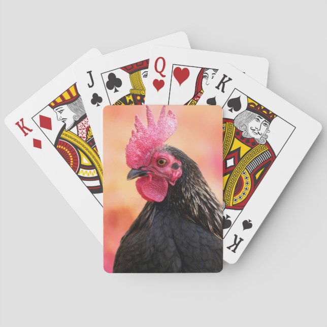 Rooster Portrait Spielkarten (Rückseite)
