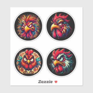 "Rooster Rage The Next Wave" 4-Pack Sticker Bundle