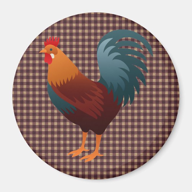 ROOSTER REALISTISCHER CARTOON MAGNET (Vorne)