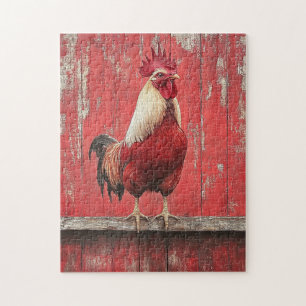 Rooster Red Wood Barwall