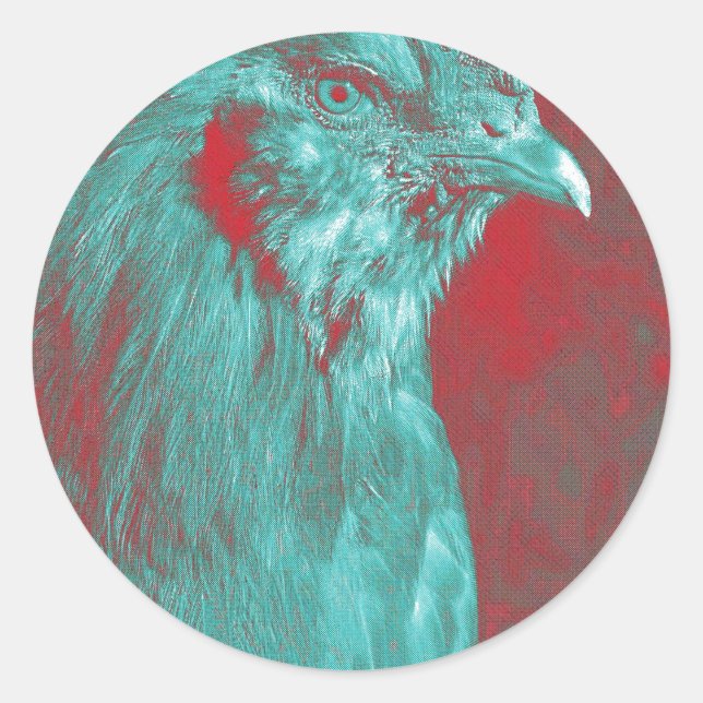 Rooster Runder Aufkleber (Vorderseite)