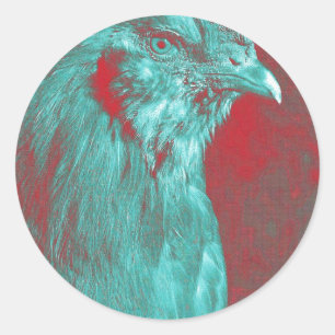 Rooster Runder Aufkleber