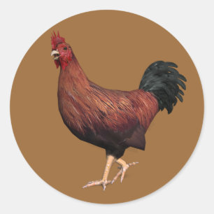 Rooster Runder Aufkleber