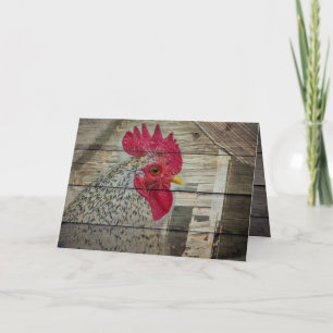 Rooster Rustic Chicken Coop Barboard Board Karte