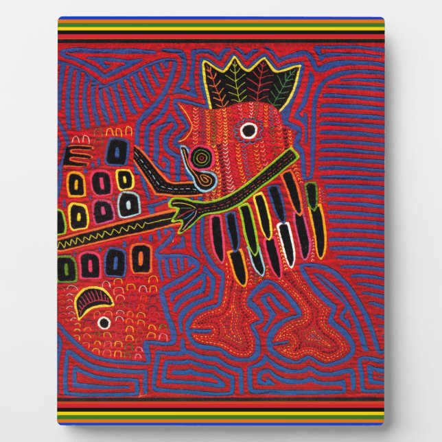 Rooster Scaling a Fish with a Machete Fotoplatte (Vorderseite)