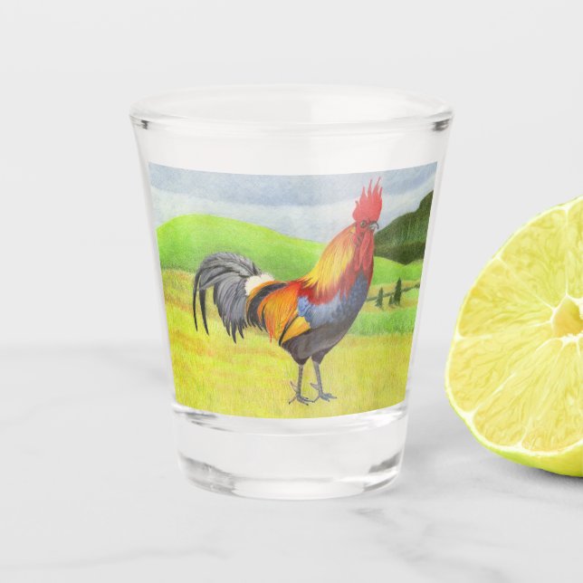 Rooster Schnapsglas (Vorderseite)