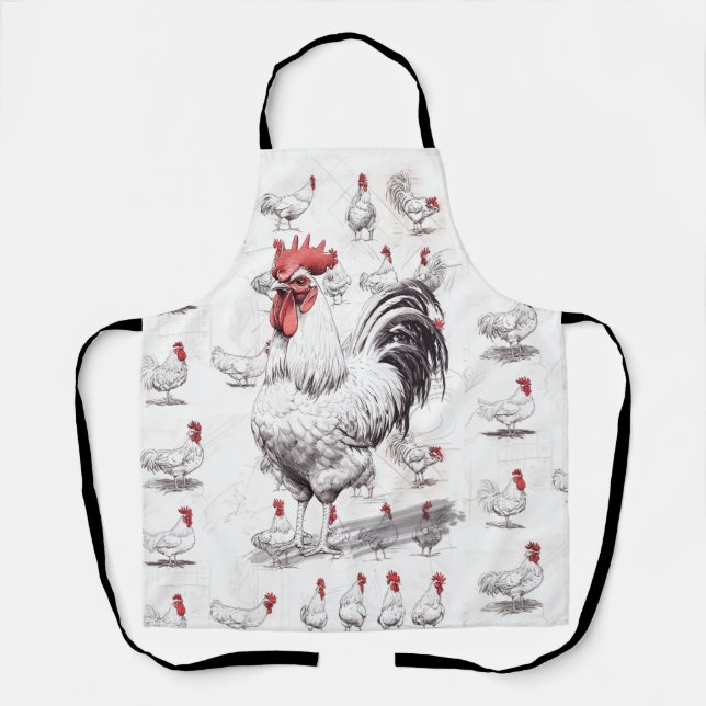 Rooster Sketches Schürze (Vorderseite)