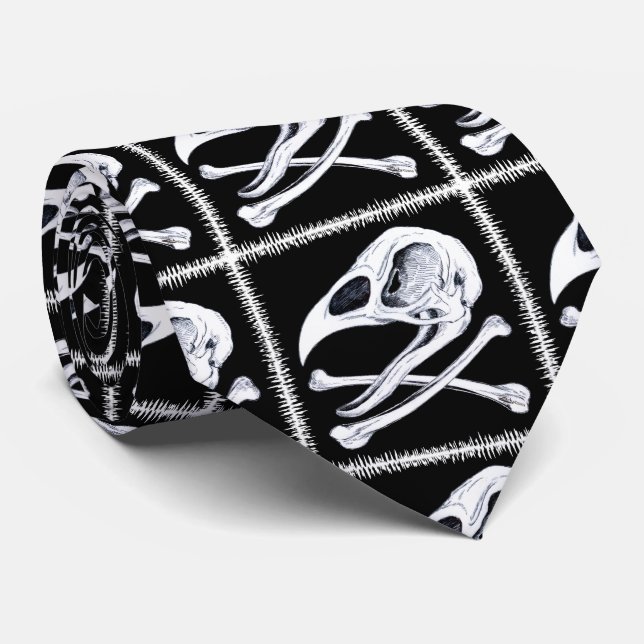 Rooster Skull und Crossbones Krawatte (Gerollt)