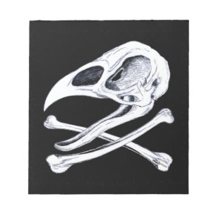 Rooster Skull und Crossbones Notizblock