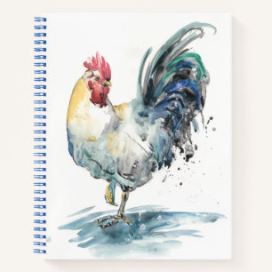 Rooster Splash - Aquarell Notizbuch