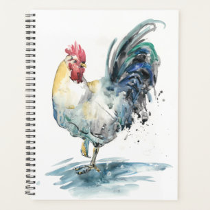 Rooster Splash - Aquarell Planer