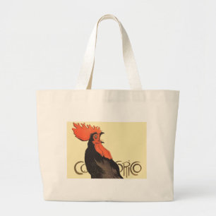 Rooster Steinlen Cocorico Französische Kunst Jumbo Stoffbeutel