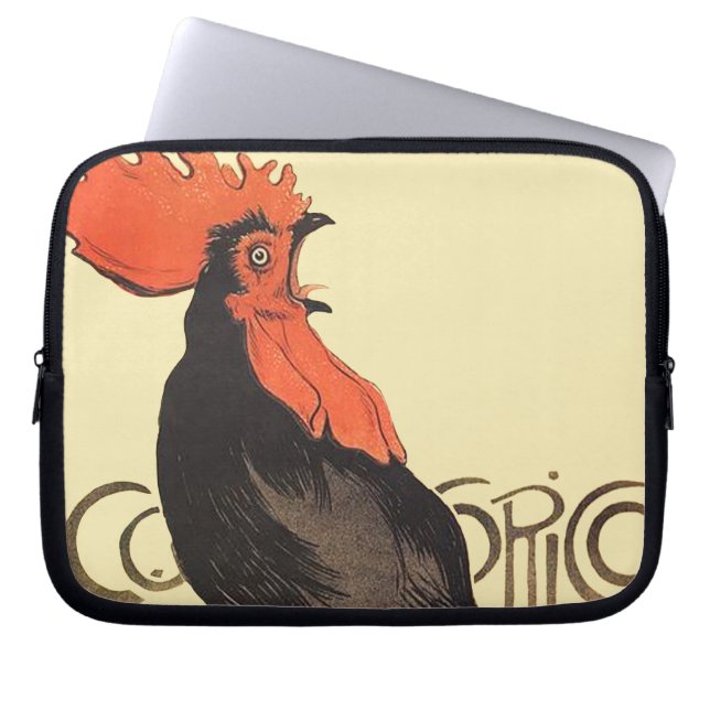 Rooster Steinlen Cocorico Französische Kunst Laptopschutzhülle (Vorderseite)