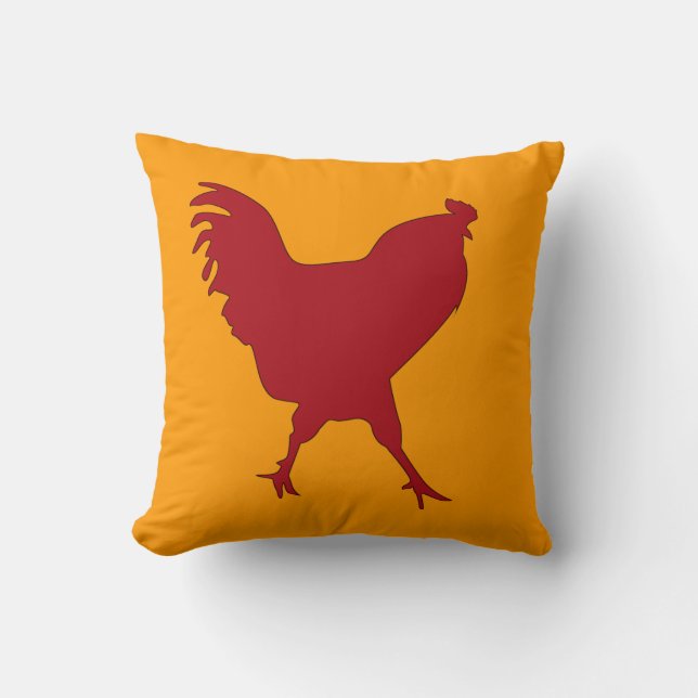 Rooster Throw Kissen Spaß und bunt (Vorderseite)