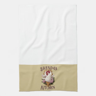 Rooster & Trauben Heraldic Crest, schlicht, Geschirrtuch