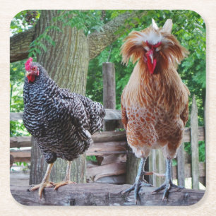 Rooster und Hen Untersetzer