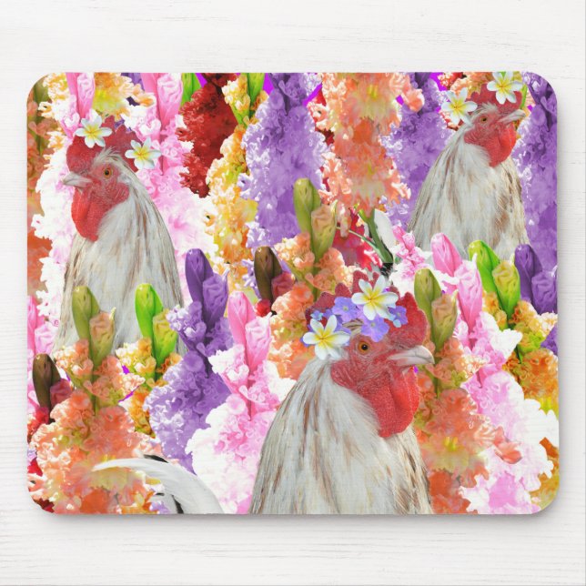 Rooster und HollyHocks, Mousepad (Vorne)