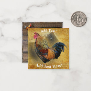 Rooster und Rustikaler Hühnerhähnchen Mitteilungskarte