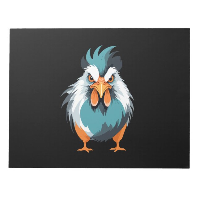 Rooster Vector Art mit lebhaften Farben Notizblock (Vorderseite)