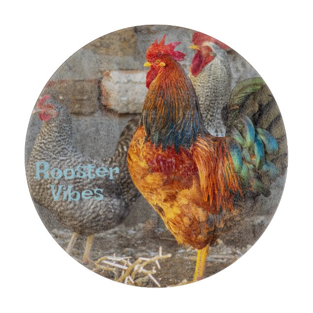 Rooster Vibes Farm Life Schneidebrett (Vorderseite)