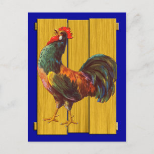 Rooster Vintag Kitchrate Art Postkarten