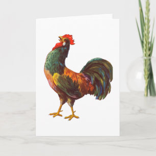 Rooster Vintag Kitekatze Kunst Karte