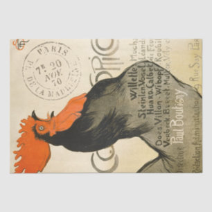 Rooster Vintag Opernplakatdekoupage Seidenpapier