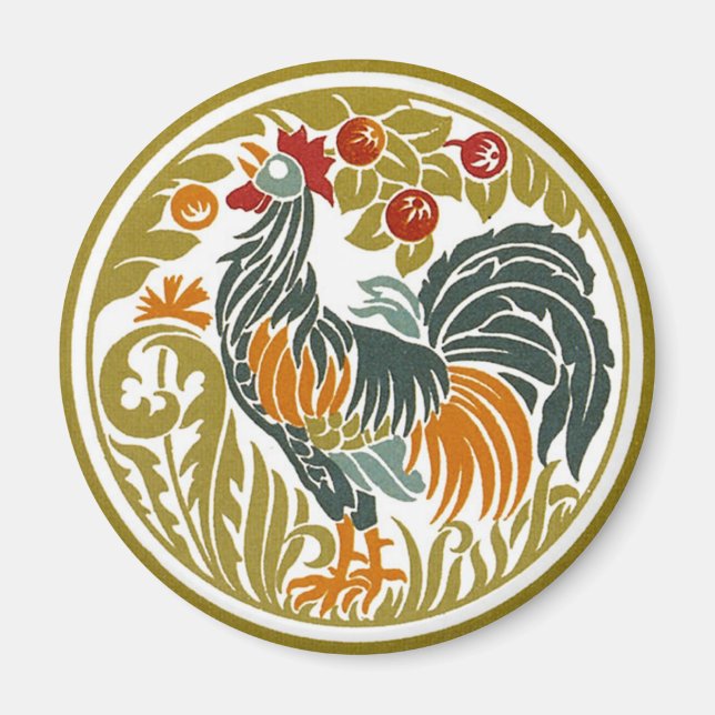 Rooster Vintage rond - Magnet (Devant)