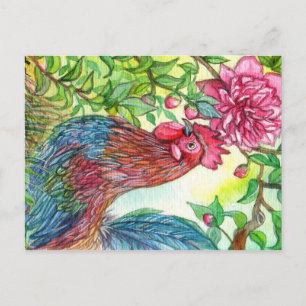Rooster von Peony Postkarte